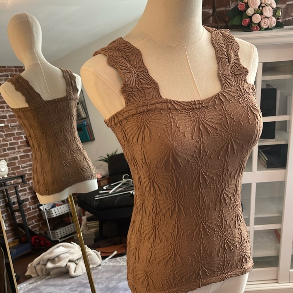 Stretchy Tank for under Blazer, Sweater, etc. Size Small -Taupe